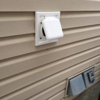 Outside dryer vent cover installed